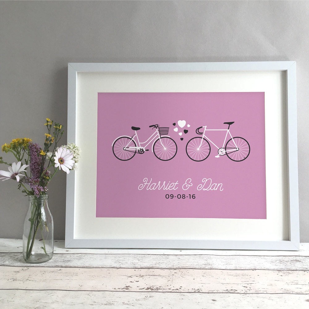 Bicycle Wedding Gift Bike Wedding Present Personalised Etsy UK