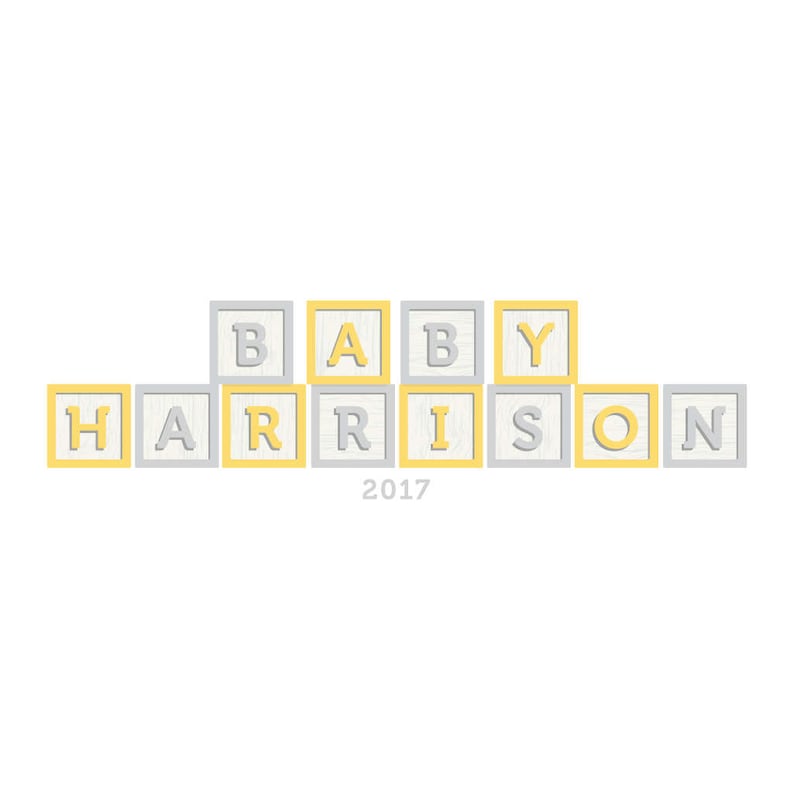 Custom Print Poster Baby Shower Decoration Sign DIGITAL DOWNLOAD Personalised Printable Baby Blocks Baby Shower Guest Book Alternative