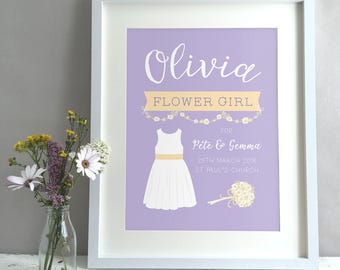 Flower Girl Gift, Flower Girl Thank You, Flower Girl Present Gift Ideas, Wedding Party Gift Keepsake Favor, Impresión personalizada (sin marco)