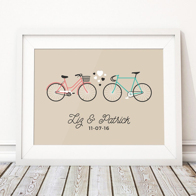 Bicycle Wedding Gift Bike Wedding Present Personalised Etsy