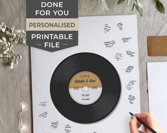 Libro de firmas alternativo para bodas (imprimible), grabación de canciones de boda (archivo digital).