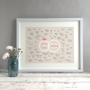 Unique Wedding Guestbooks, Romantic Wedding Guest Book Alternative, Traditional Wedding Ring Guestbook Ideas, Custom Print Poster (unframed)