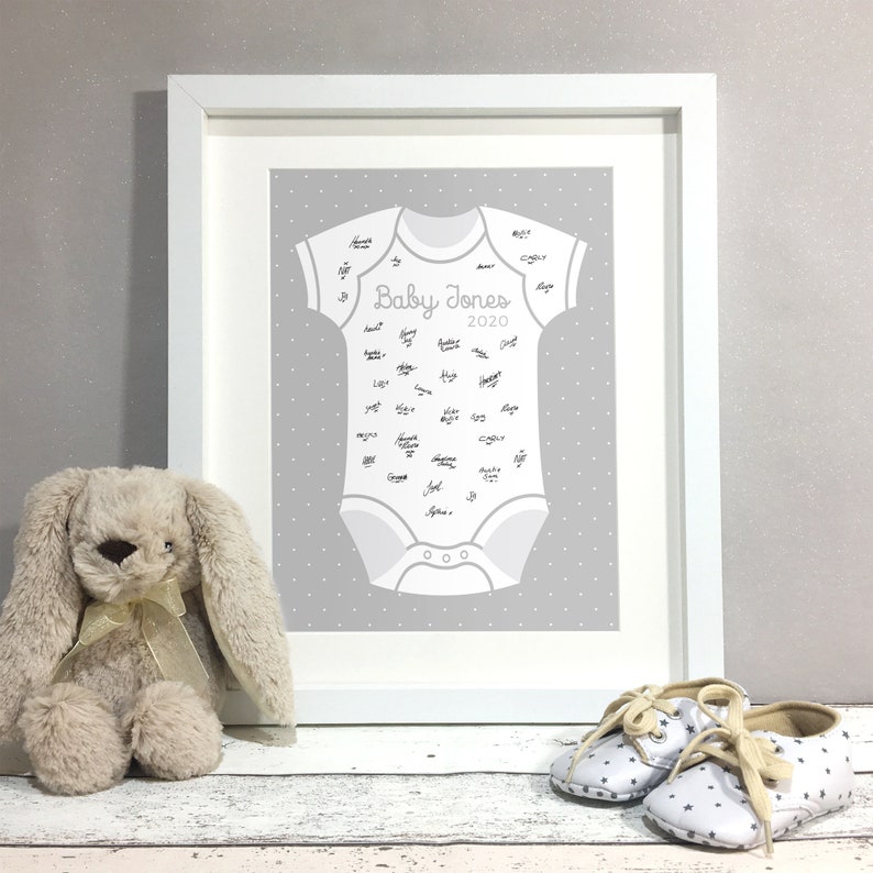 Baby Shower Guest Book Alternative Baby Grow Onesie Etsy