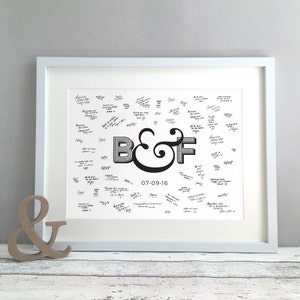 Unique Wedding Guestbooks, Wedding Guest Book Alternative, Elegant Traditional Romantic Wedding, Ampersand Personalised Print (unframed)