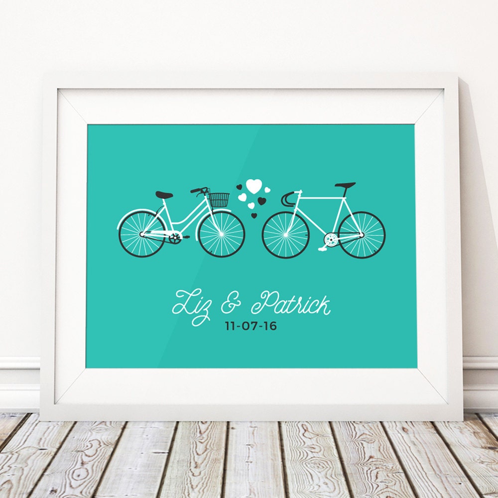 Bicycle Wedding Gift Bike Wedding Present Personalised Etsy UK