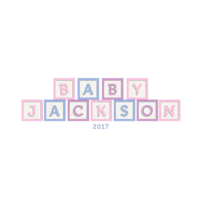 Custom Print Poster Baby Shower Decoration Sign DIGITAL DOWNLOAD Personalised Printable Baby Blocks Baby Shower Guest Book Alternative