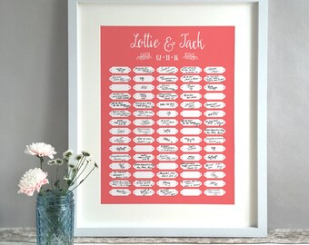 Rustic Wedding Guest Book Alternative, Unique Wedding Guestbooks Ideas, Custom Wedding Personalised Print Guest Book Poster (unframed)