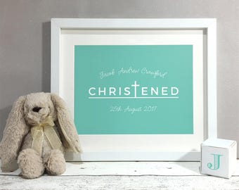 Christening Gift Baby Girl Baby Boy, Personalised Christening Print, Baptism Gift Present, Nursery Decor Art Poster Keepsake (Unframed)