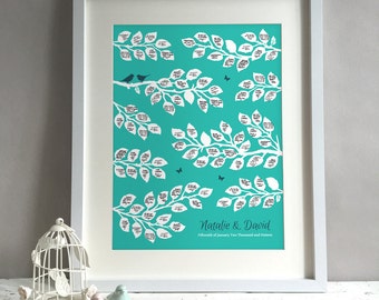 Wedding Guest Book Tree, Unique Wedding Guestbook Ideas, Wedding Guest Book Alternative, Custom Wedding Decor Personalised Print (unframed)