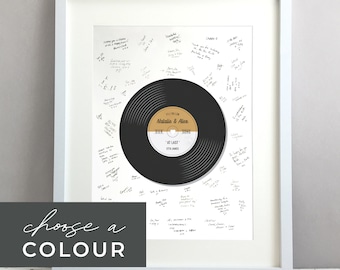 Record Wedding Guest Book Print, Wedding Guest Book Alternative Poster, Music Wedding Song, Unique Wedding Guestbook UNFRAMED FLAT PRINT