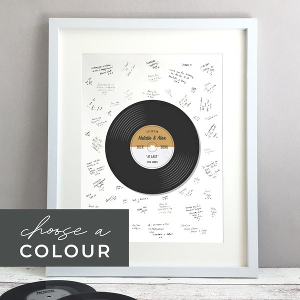 Record Wedding Guest Book Print, Wedding Guest Book Alternative Poster, Music Wedding Song, Unique Wedding Guestbook UNFRAMED FLAT PRINT