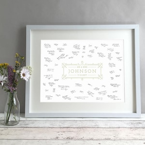 Modern Ornate Wedding Guestbooks, Classic Vintage Romantic Wedding Guest Book Alternative, Guestbook Ideas, Custom Print Poster (unframed)