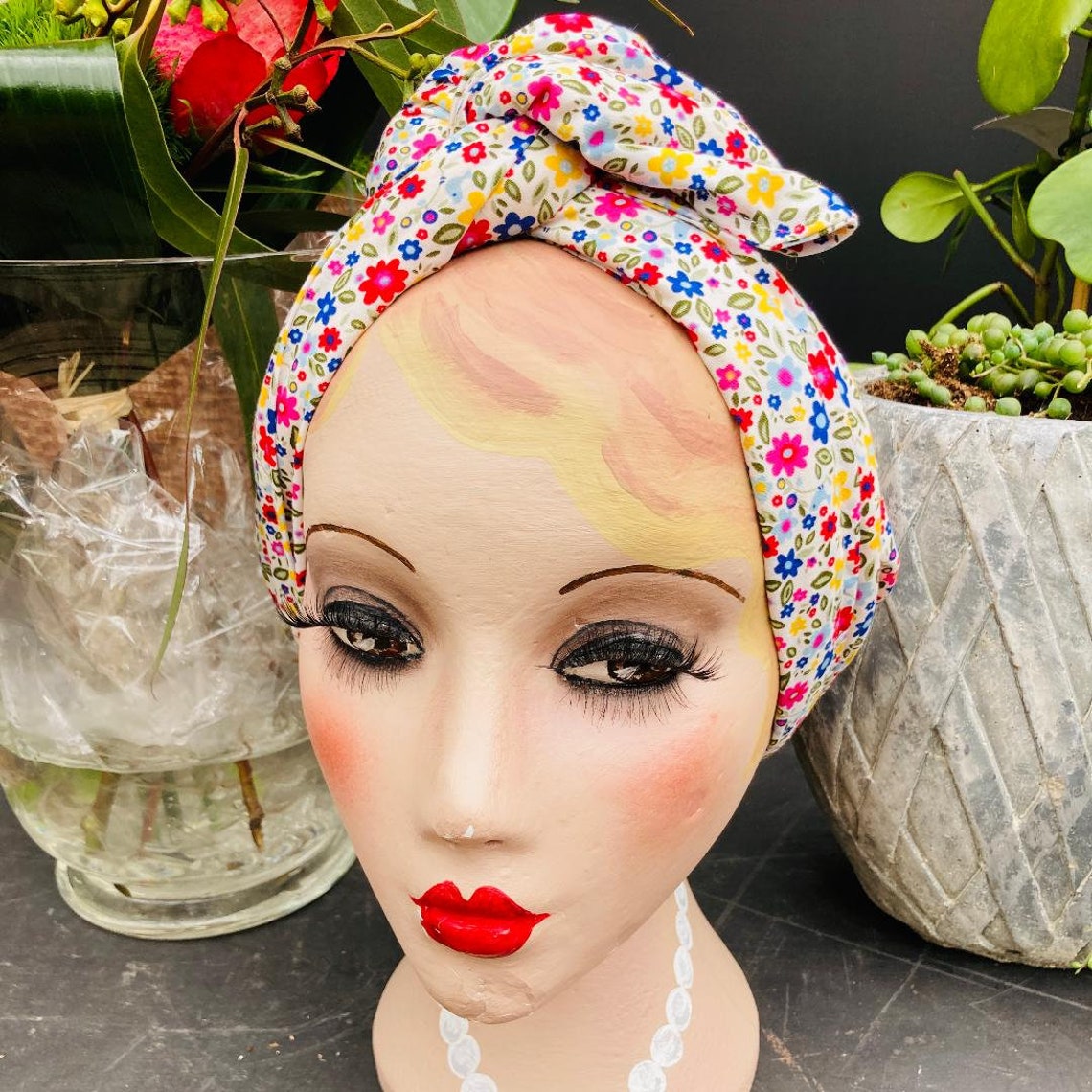 DITSY FLORAL wired head wrap vintage style headwrap pinup Etsy