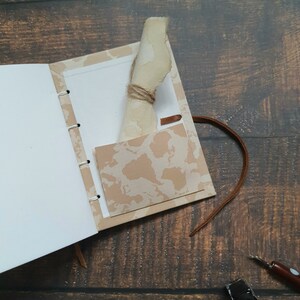 Travel journal, handmade notebook A6, leather journal, blank notebook image 9