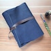 leanne b reviewed Midnight blue leather journal, A5 handmade leather notebook, upcycled paper, creative journal