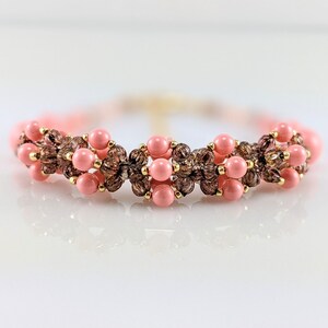 Swarovski pearl bracelet, Handmade bracelet, Pink pearl bracelet, Unique bracelet, Bracelet for her, Bracelet for women, Boho bracelet, gift