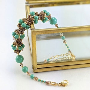 Swarovski crystal pearl bracelet, Handmade bracelet, Jade bracelet, Unique bracelet, Bracelet for her, Bracelet for women, Boho bracelet