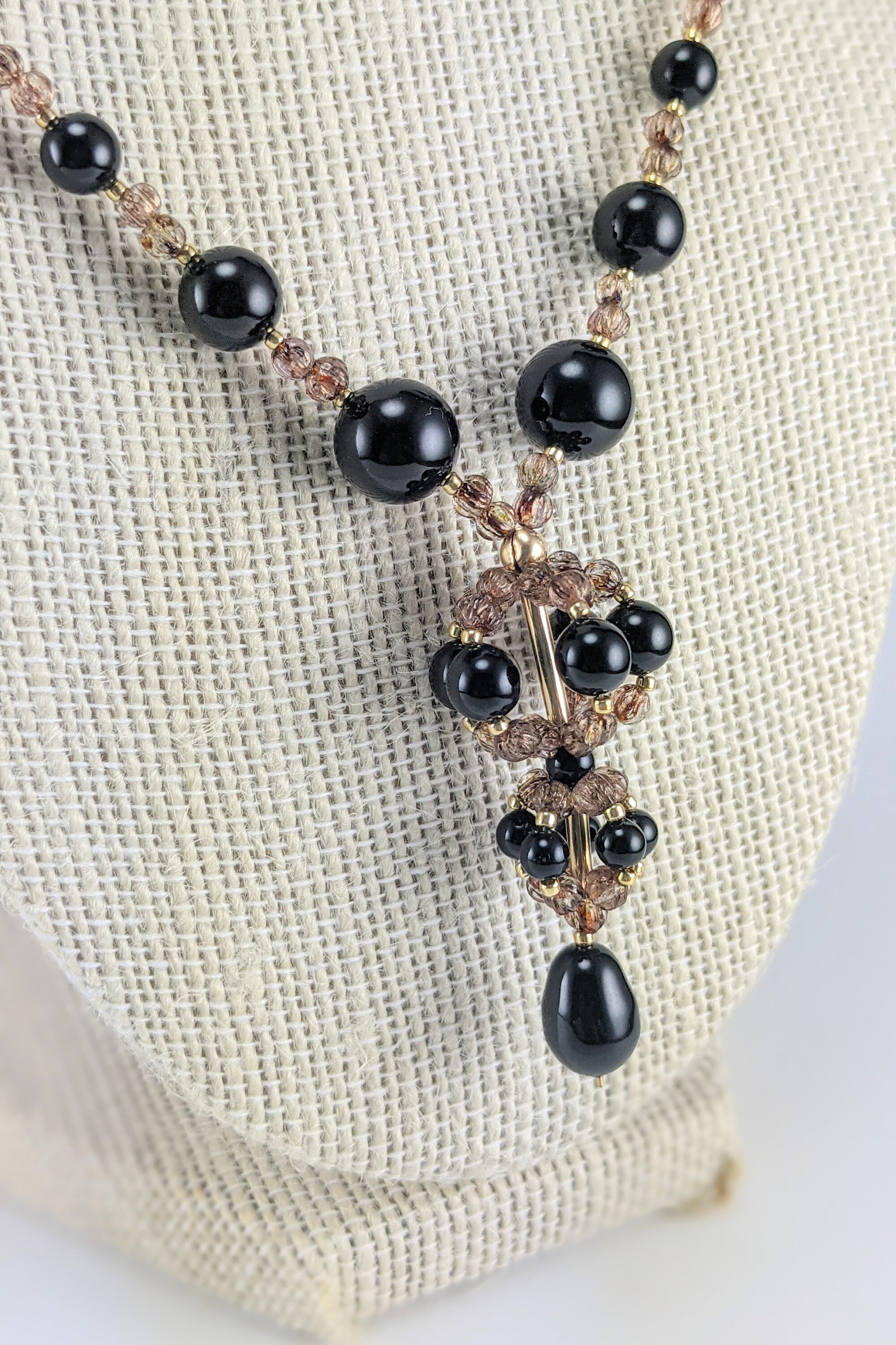 Swarovski Pearl Necklace Handmade Necklace Black Pearl Etsy UK