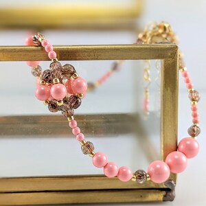 Swarovski pearl bracelet, Handmade bracelet, Pink pearl bracelet, Unique bracelet, Bracelet for her, Bracelet for women, Boho bracelet, gift