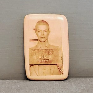 David Bowie Mugshot Pin