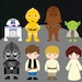 StarWars - Clipart, Printable, Instant download, 300dpi, PNG files, starters, han solo, chewbacca, c3po, r2d2, luke, leia, darth vader