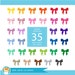 35 Colorful Bow Cliparts - Instant download, Party Printables, PNG, 300 DPI, Scrapbook