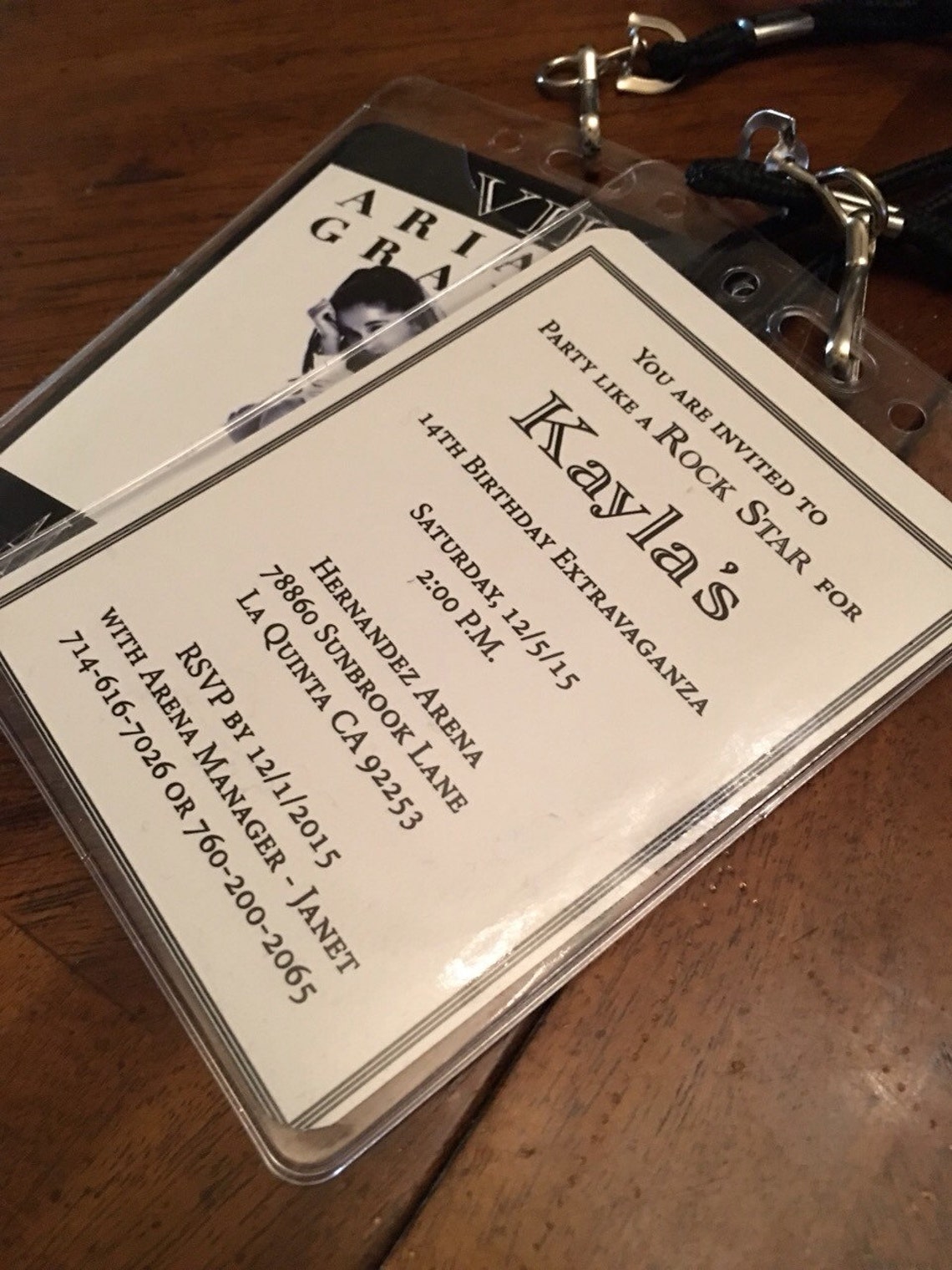 Concert Theme Birthday Invitation ---- VIP Backstage Pass Invitation ...