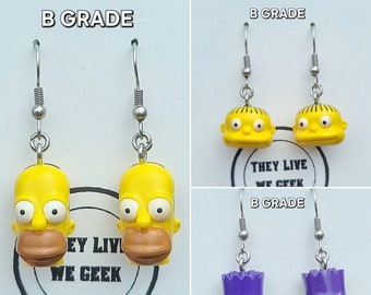 B Grade: Simpsons Lego Head Drop Earrings