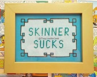 The Simpsons 'Skinner Sucks' Cross Stitch