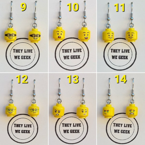 Lego Head Drop Earrings (Group 2)