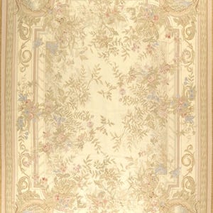9 x 12.5 Aubusson Carpet (flat tapestry weave) Wool On Cotton New, Entirely Hand Woven