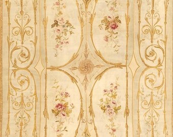 5.11 x 12.4 Extremely Fine Antique French Aubusson