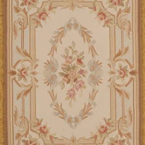 2.7 x 3.9 Aubusson Rug , Flat Tapestry Weave, Hand Woven. Brand new