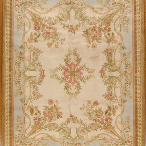 8 x 10 Wool Hand Knotted Thick Plush Savonnerie Carpet Brand New