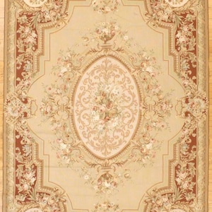 6 x 9 French Aubusson Needlepoint Hand Made Carpet Made With Premium Wool In China