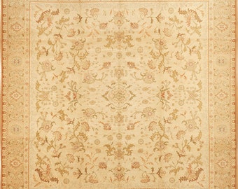 Abadjian Oushak 10.8 x 10.11 Vintage New Entirely Hand Knotted in Europe