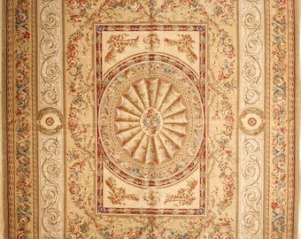 Savonnerie Carpet 12 x 15 New Hand-Knotted Wool On Cotton Empire Style