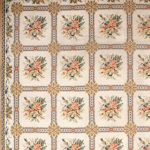 Vintage 15.3 x 26 Portuguese Needlepoint, Hand Made, Wool. Heavy Weave