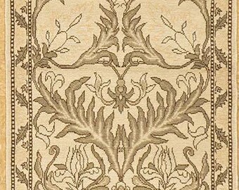 Rug Runner 2.9 x 11.8 All Wool Hand Knotted In Europe