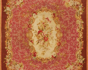 5 x 6.10 Antique French Aubusson Carpet Extremely Fine 1234