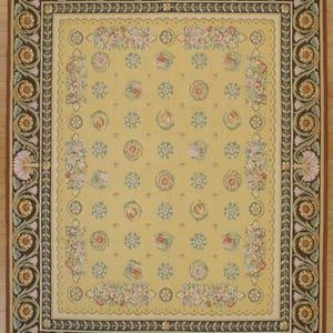 8 x 10.1 Aubusson Carpet Brand New Meter Size 244 x 307 Flat Tapestry Weave Entirely Hand Woven, Wool On Cotton