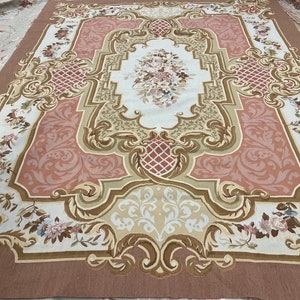 9x12 Aubusson Rug,  New Handwoven Premium Wool in a Fine Tapestry Weave