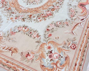7.11 x 10.2 Handwoven Woolen Aubusson Rug