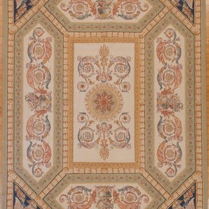 8.1 x 10.6 French Aubusson Weave Carpet, Wool On Cotton New, Meter Size 246 x 320 Ref 225-G