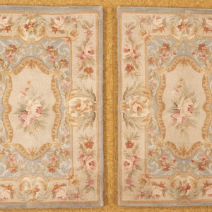 Savonnerie Rugs Pair Size 2 x 3               24 inches x 36 inches each Meter Size .61 x .91