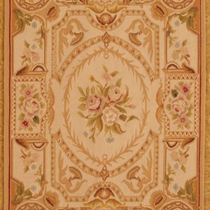 2.7 x 3.9 French Aubusson Weave Carpet, Wool On Cotton, Brand New, Made In China