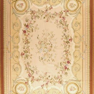 9x 12 French Aubusson Weave Carpet, New Wool On Cotton (flat tapestry weave) Meter 274 x 366