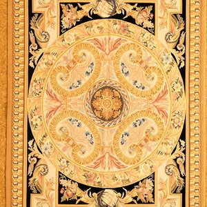4 x 6.2 Aubusson Carpet Brand New Wool On Cotton Tapestry Weave Entirely Hand Woven In China After French Original