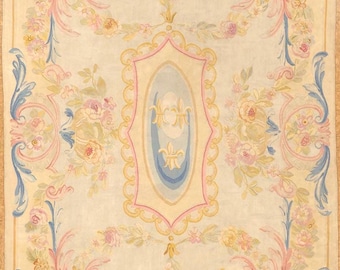 4.9 x 8.4 Antique French Aubusson Carpet 1202