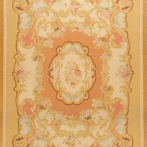 7.11 x 10.1 Aubusson Rug, Woven In The Historic Hand Woven Tapestry Technique Meter Size 241 x 307
